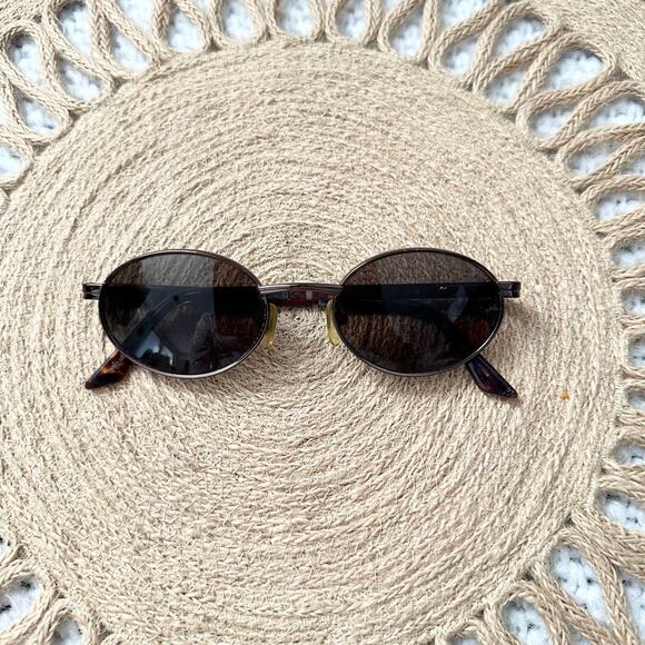 Ralph Lauren Vintage Mini Round Oval Brown Lens Metal Frame Y2K 90s Sunglasses - Picture 3 of 10